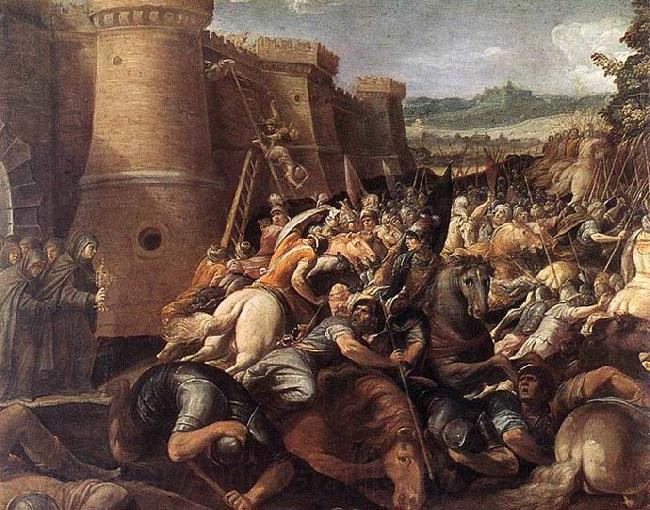 GIuseppe Cesari Called Cavaliere arpino St Clare with the Scene of the Siege of Assisi Norge oil painting art